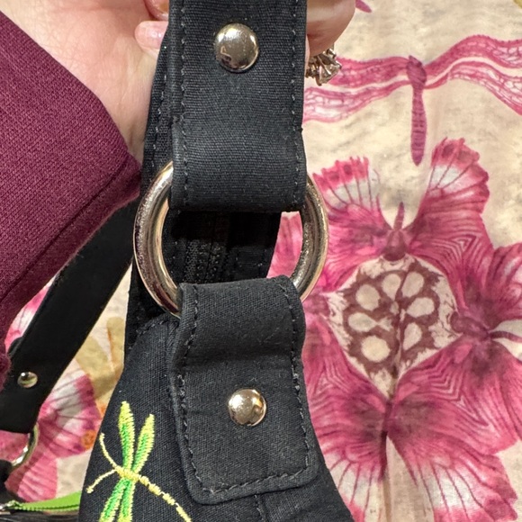 Talbots Dragonfly Shoulder Bag Y2K Mini Purse Black Green Cute - Picture 5 of 8